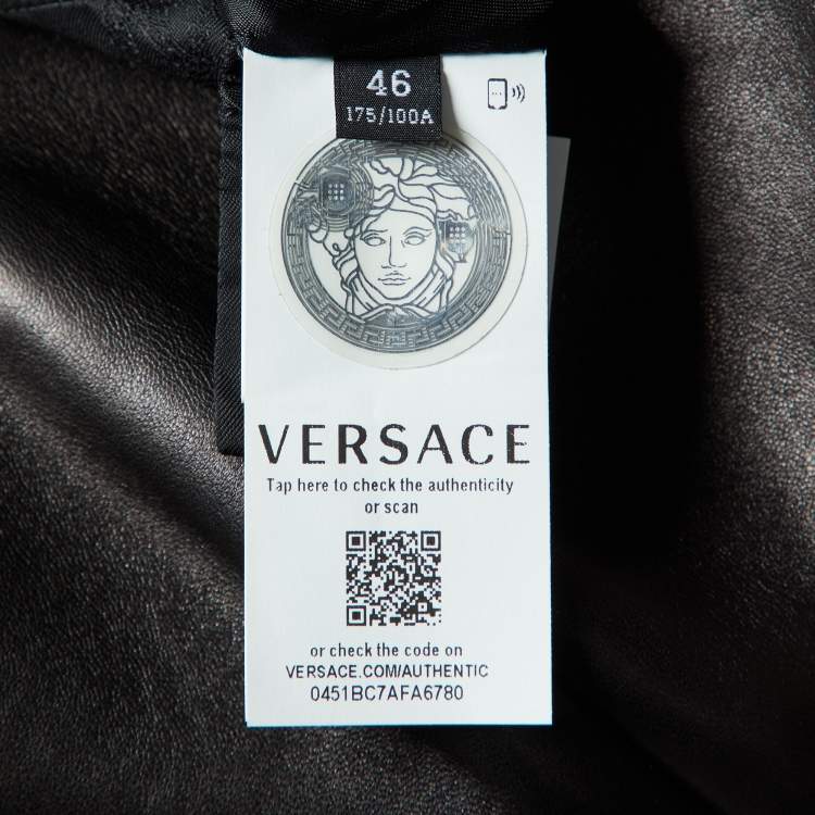 Pre Owned Versace Brown Leather Sleeveless Mini Dress L