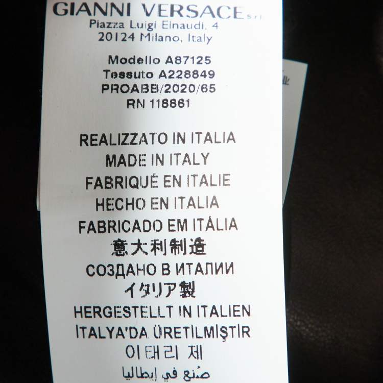 Pre Owned Versace Brown Leather Sleeveless Mini Dress L