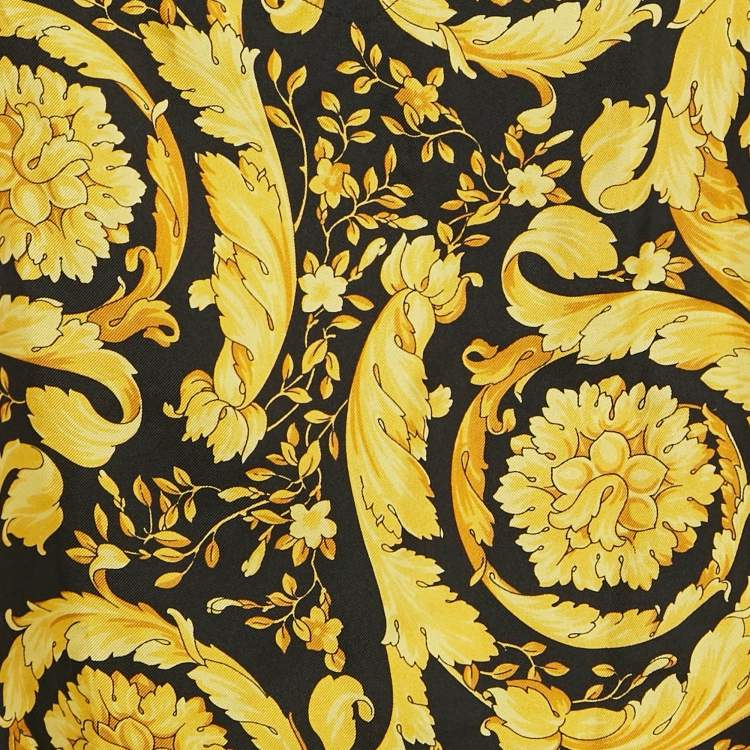 Pre Owned Versace Underwear Yellow Barocco Print Silk Camisole XL