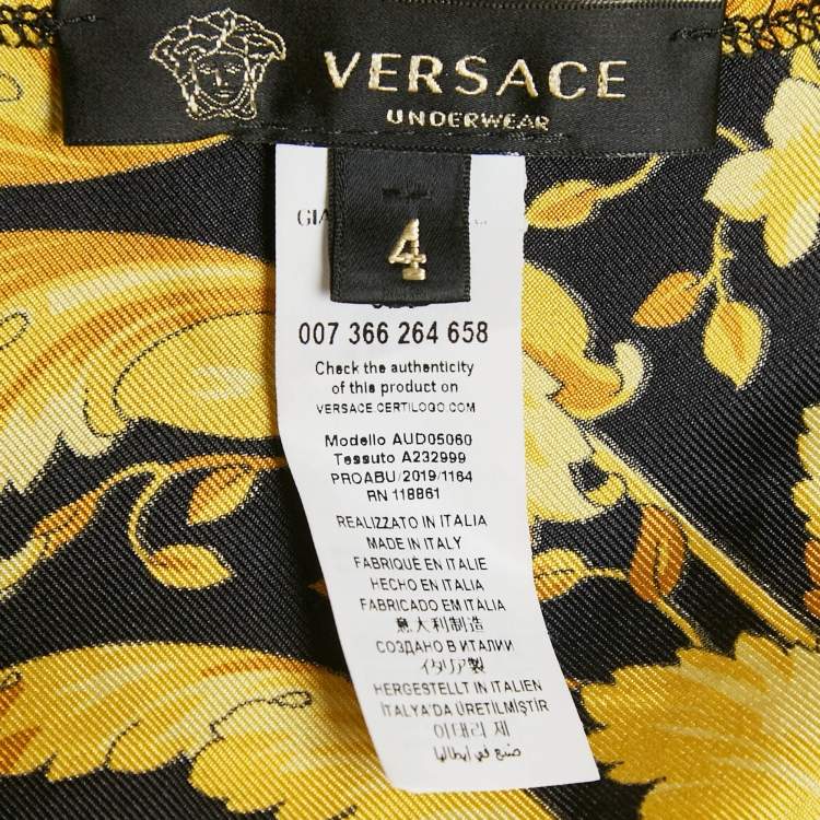 Pre Owned Versace Underwear Yellow Barocco Print Silk Camisole XL