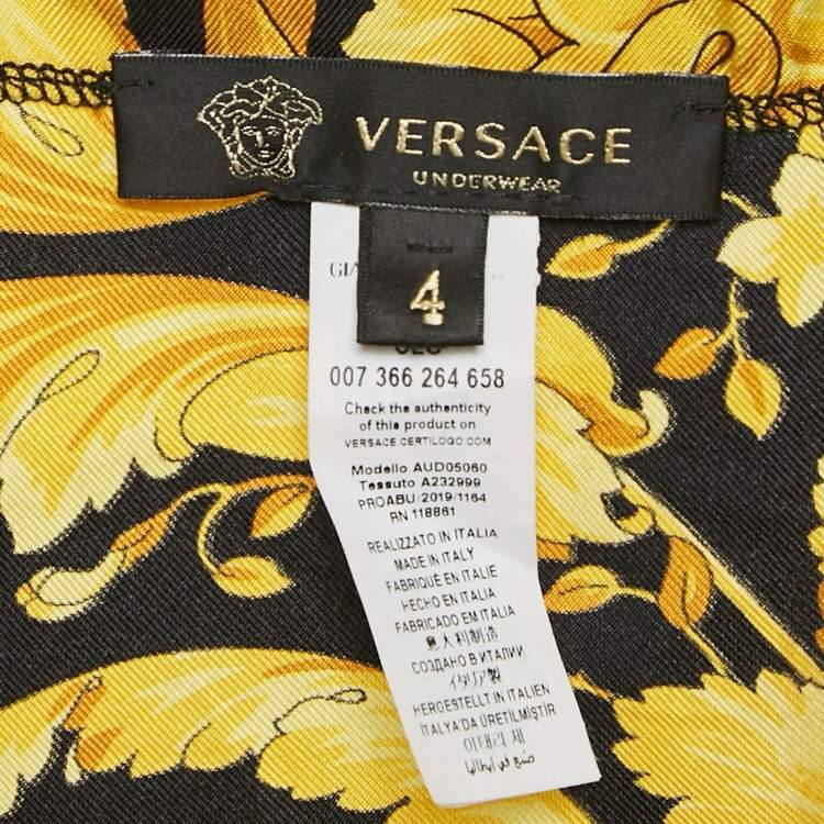 Pre Owned Versace Underwear Yellow Barocco Print Silk Camisole XL