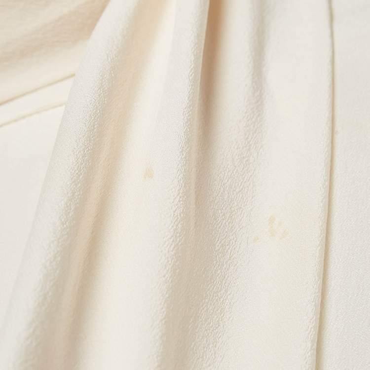 Pre Owned Versace Cream Silk Tie-Up Neck Sleeveless Blouse M