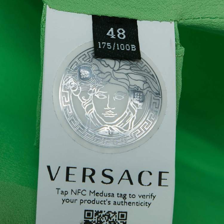 Pre Owned Versace Green Wool Single Breasted Blazer L
