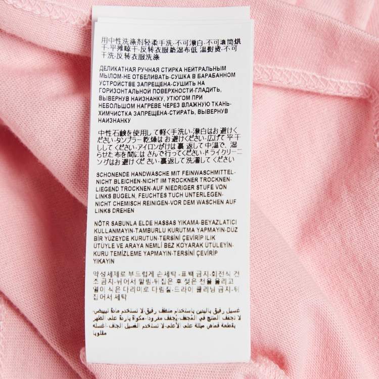 Pre Owned Versace Pink Logo Embossed Cotton Crew Neck T-Shirt M