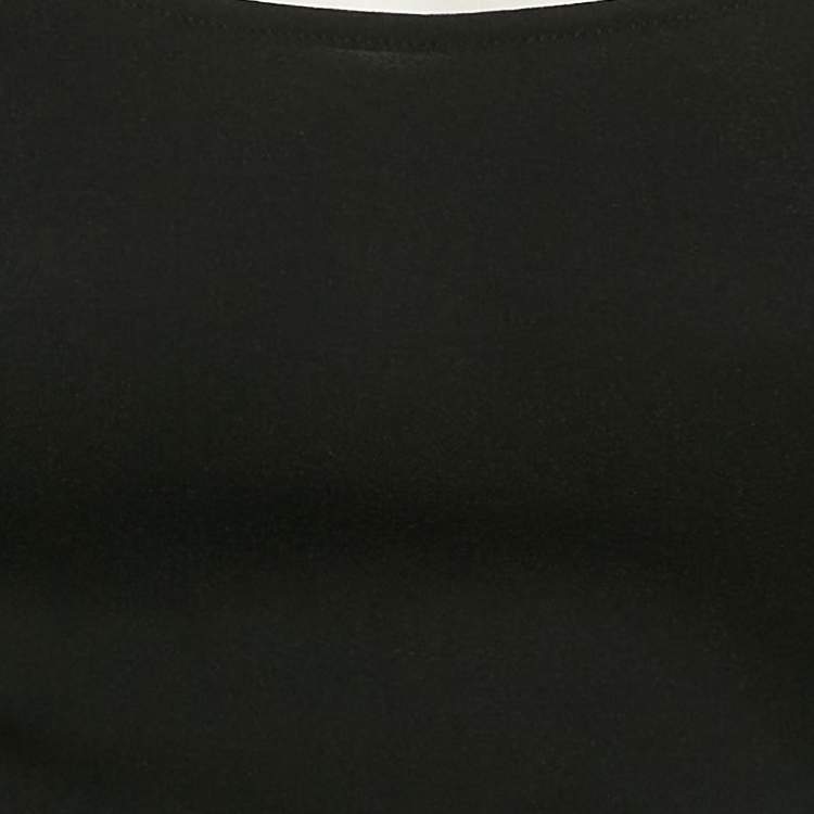 Pre Owned Versace Black Jersey Long Sleeve Crop Top S