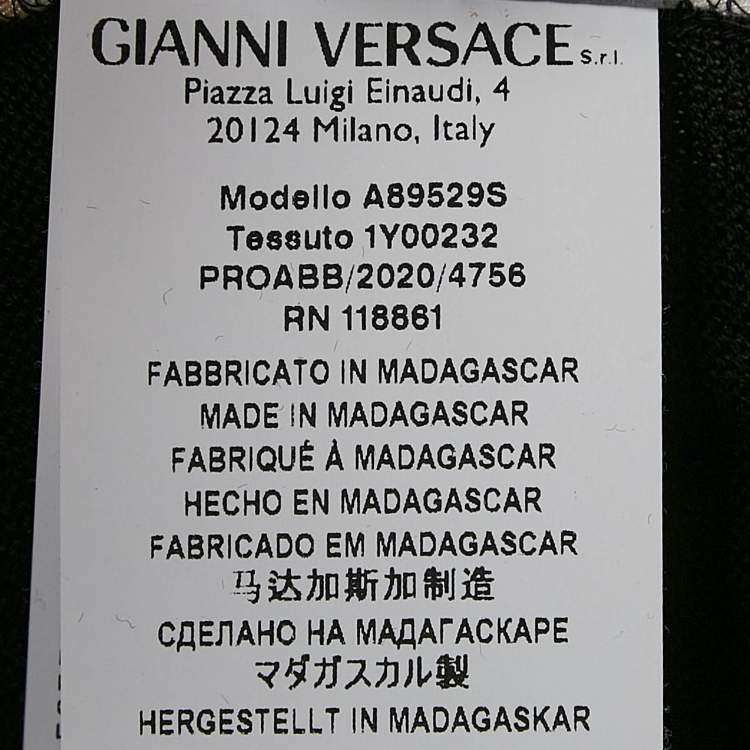Pre Owned Versace Black/Yellow Barocco Print Crepe and Cotton Cardigan S