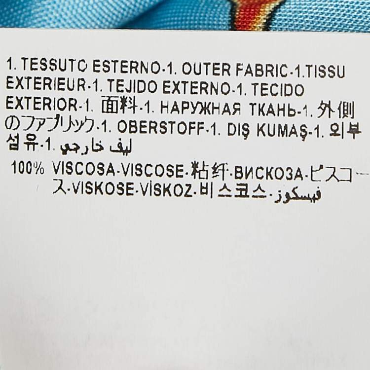 Pre Owned Versace Blue Star Fish Print Jersey Button Front Tresor De La Mer Blouse S