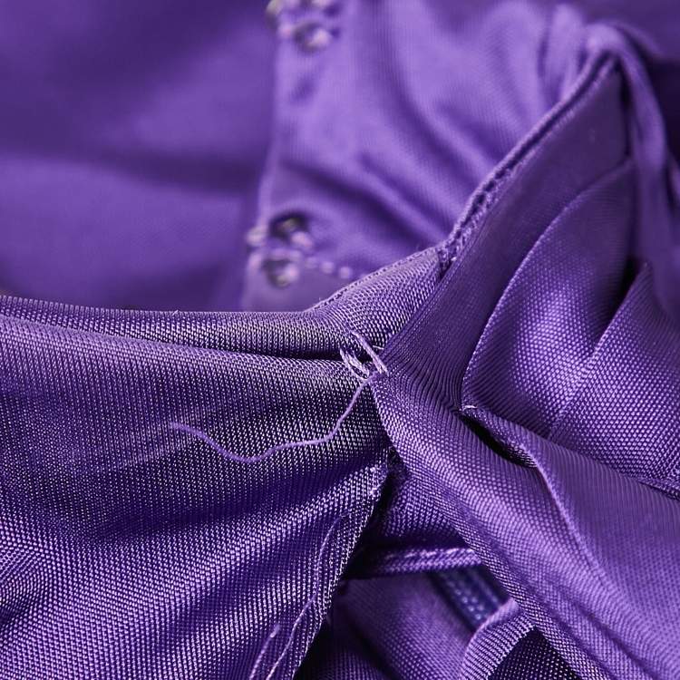 Pre Owned Versace Purple Jersey Cut-Out Sleeveless Top S