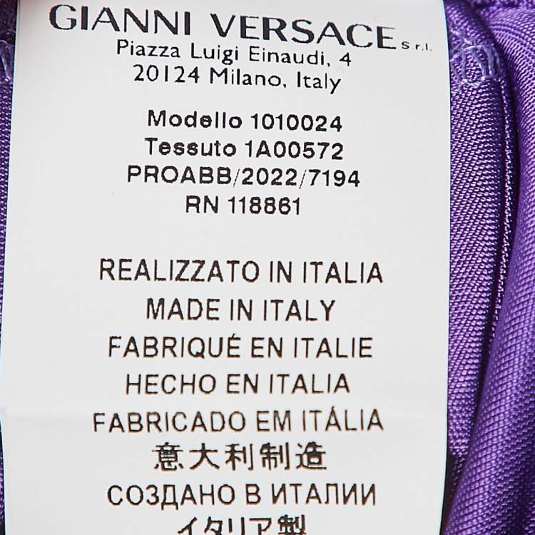 Pre Owned Versace Purple Jersey Cut-Out Sleeveless Top S