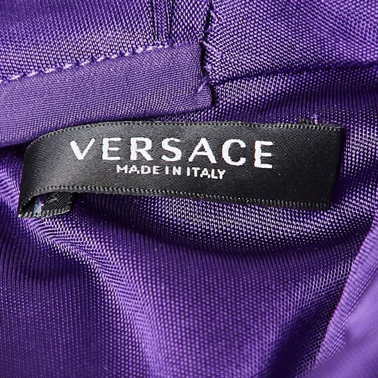 Pre Owned Versace Purple Jersey Cut-Out Sleeveless Top S