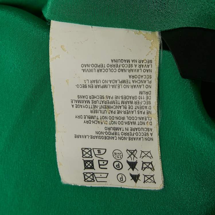 Pre Owned Versace Green Wool Applique Detail One-Shoulder Mini Dress S