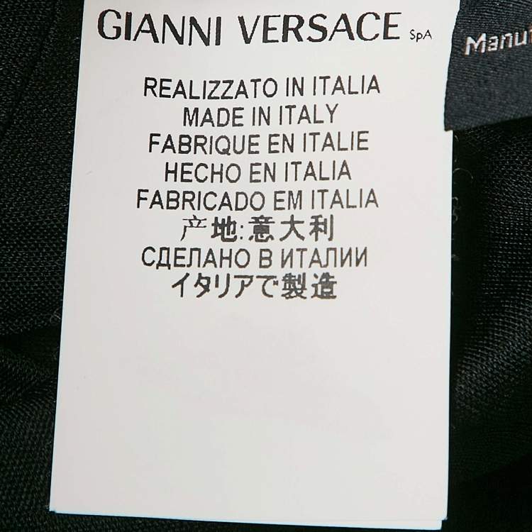 Pre Owned Versace Black Jersey Panel Detail Long Sleeve Mini Dress M