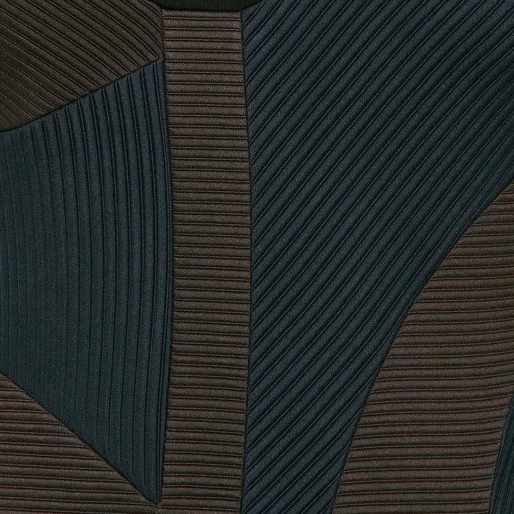 Pre Owned Versace Black Jersey Panel Detail Long Sleeve Mini Dress M