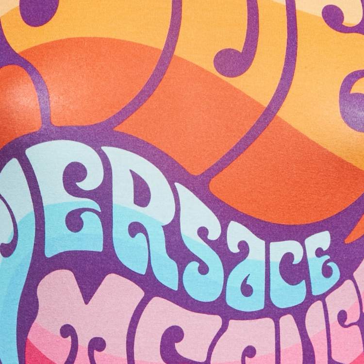 Pre Owned Versace Multicolor Printed Jersey Crew Neck T-Shirt S