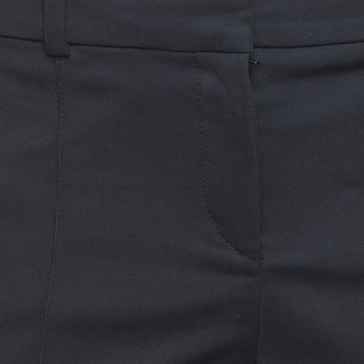 Pre Owned Versace Black Greek Key Pocket Detail Straight Leg Trousers L