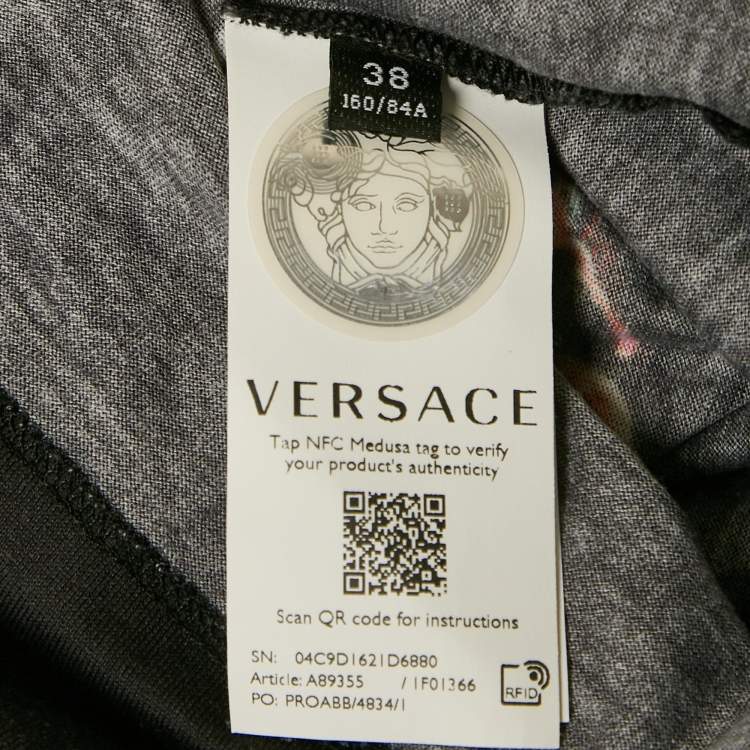 Pre Owned Versace Black Starfish Print Jersey Crew Neck T-Shirt S
