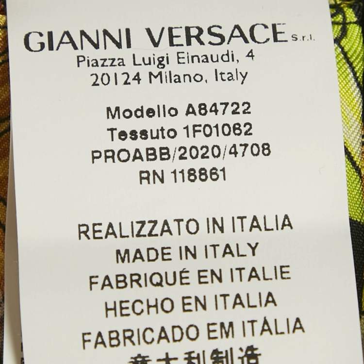 Pre Owned Versace Black Medusa Print Silk Long Sleeve Shirt S