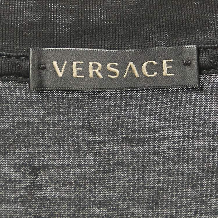 Pre Owned Versace Black Medusa Print Jersey T-Shirt M