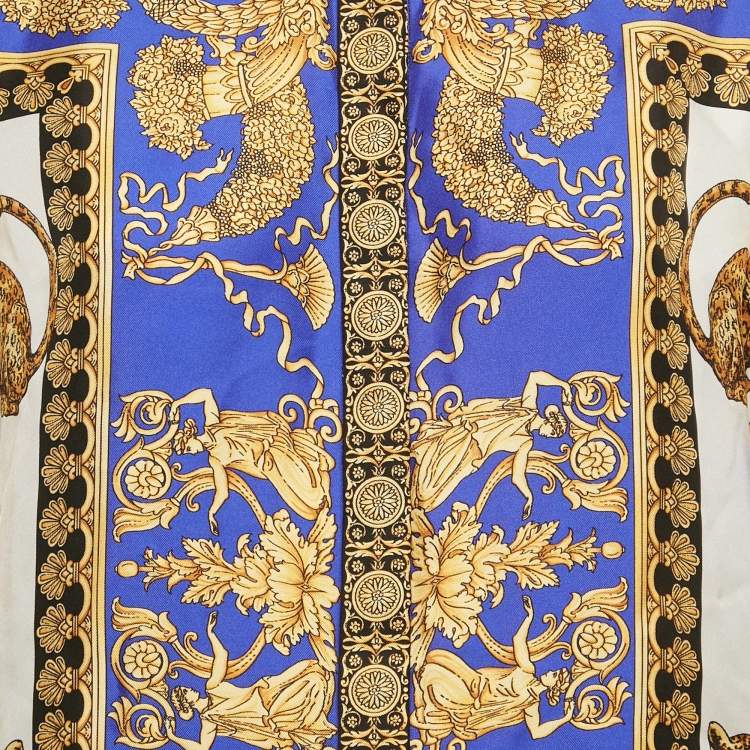 Pre Owned Versace Multicolor Baroque Print Silk Button Front Shirt M