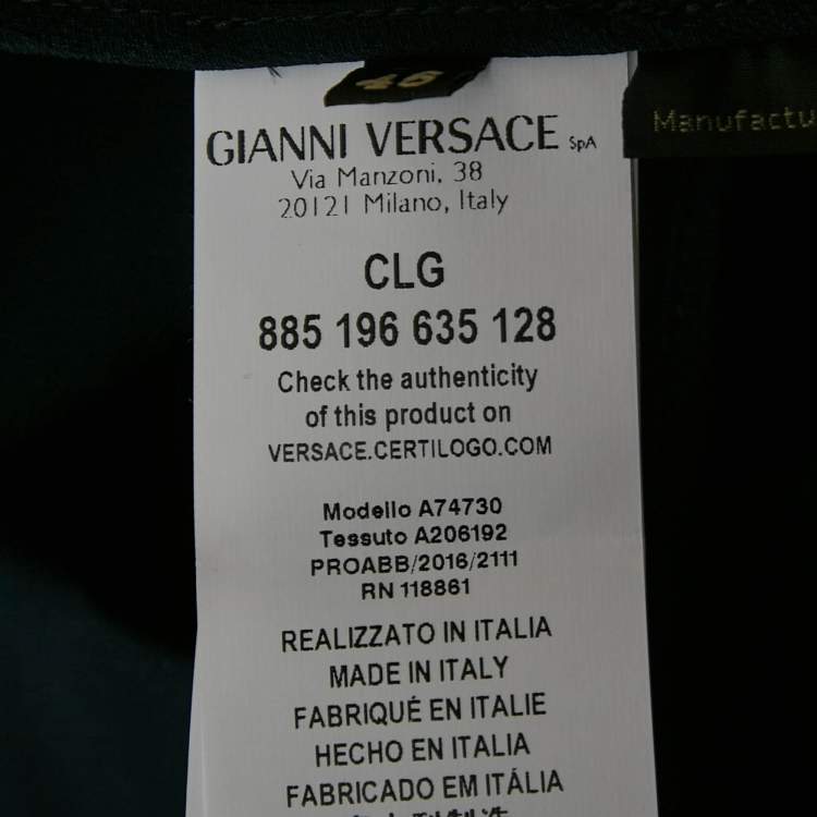 Pre Owned Versace Navy Blue Knit Knee Length Skirt L