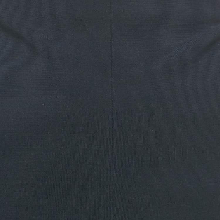 Pre Owned Versace Navy Blue Knit Knee Length Skirt L