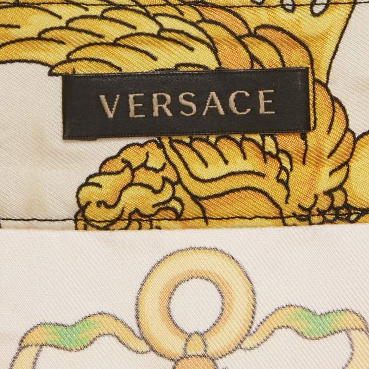 Pre Owned Versace Multicolor Barqoue Print Silk Short Sleeve Shirt S