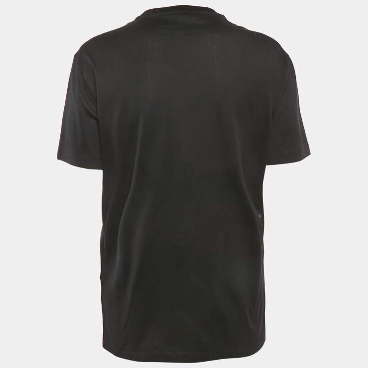 Pre Owned  Versace Black Make It Happen Print Cotton T-Shirt S 