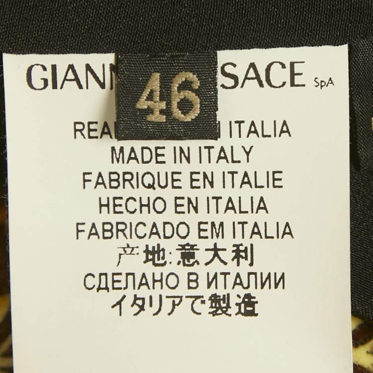 Pre Owned Versace Brown Printed Velvet Sleeveless Mini Dress L