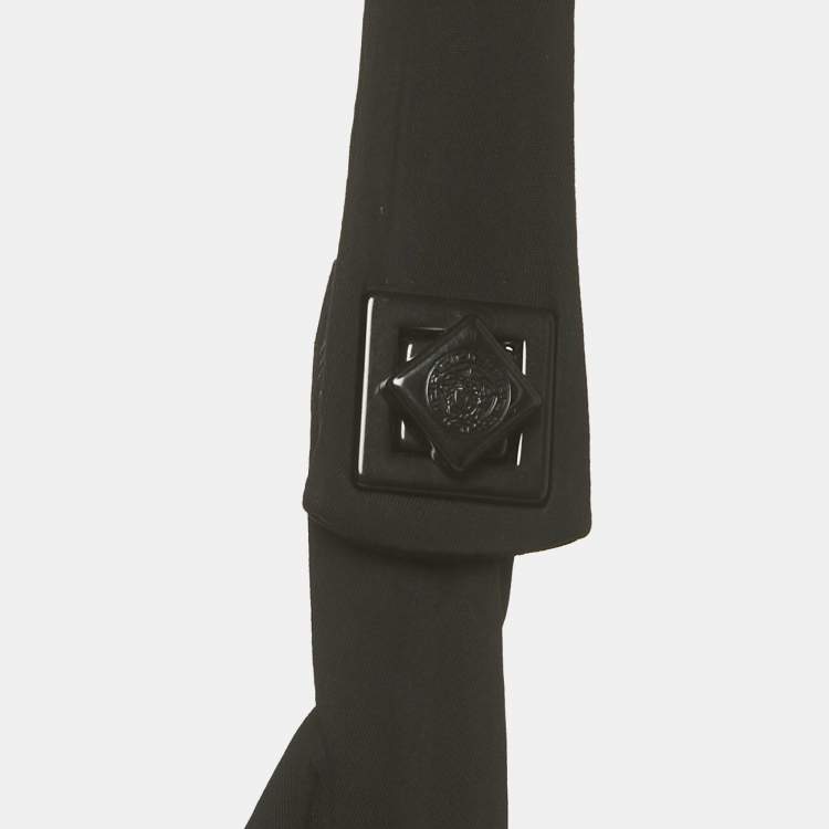 Pre Owned Versace Black Jersey Halter Neck Top M