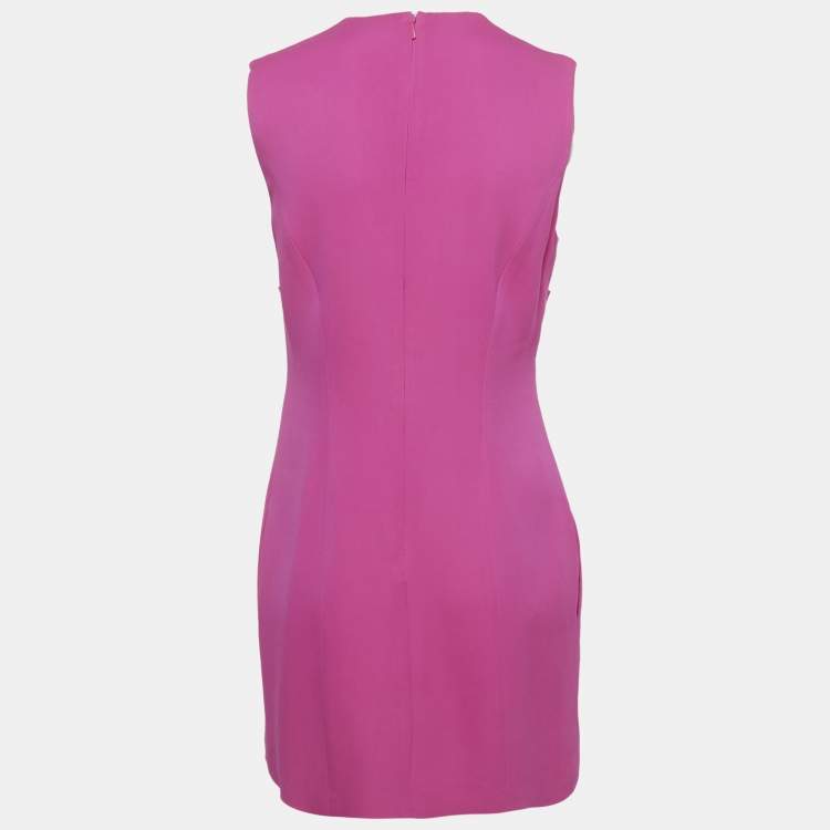 Pre Owned Versace Pink Crepe Medusa Detail Sheath Dress M