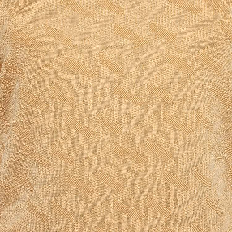 Pre Owned Versace Dark Beige Rib Knit Sweater M 