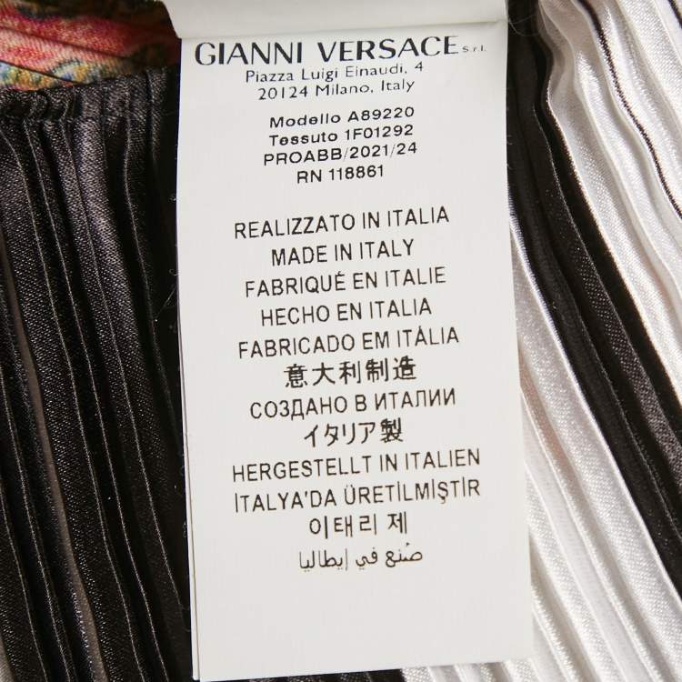 Pre Owned Versace Multicolor Printed Plisse Trousers M