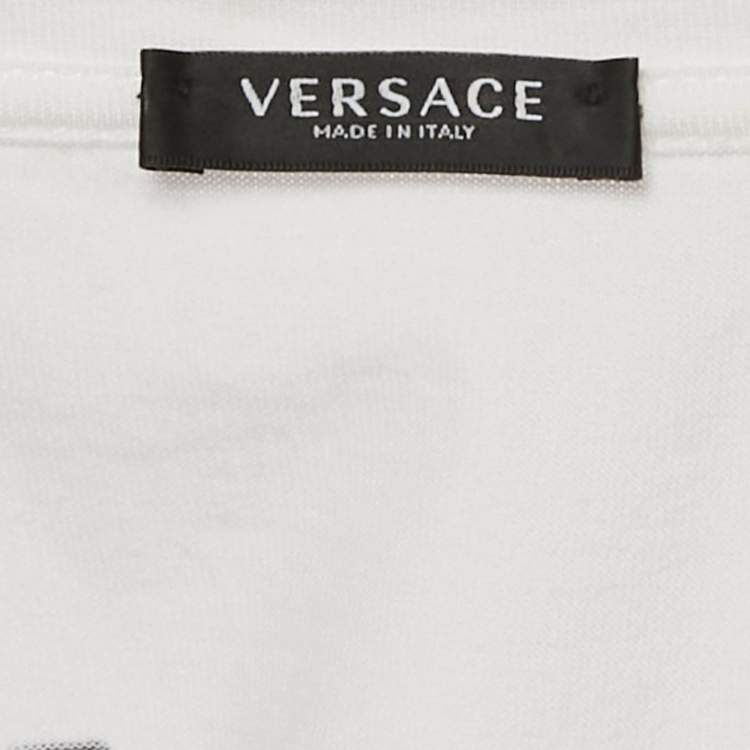 Pre Owned Versace White Cotton Tresor De La Mer Crew Neck T-Shirt S
