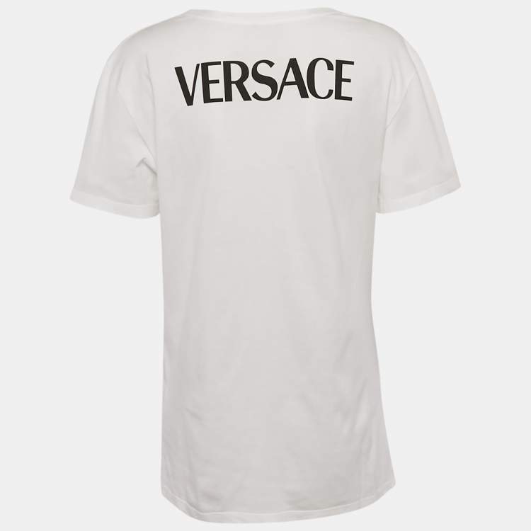 Pre Owned Versace White Cotton Tresor De La Mer Crew Neck T-Shirt S