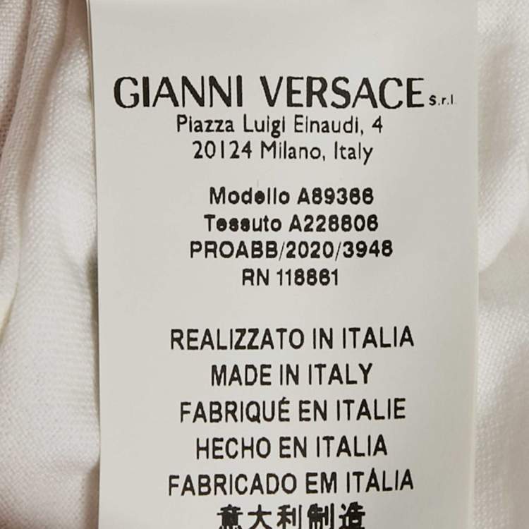 Pre Owned Versace White Cotton Tresor De La Mer Crew Neck T-Shirt S