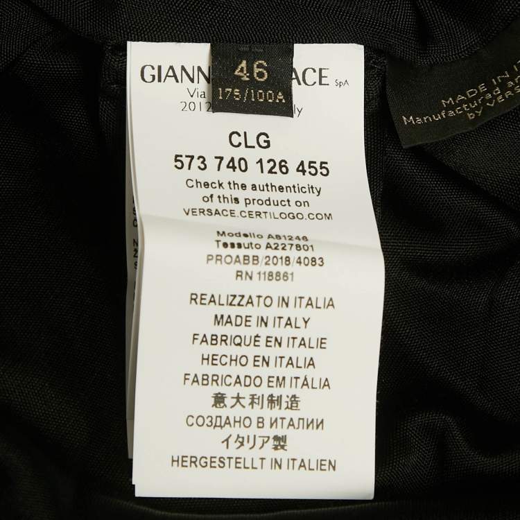 Pre Owned Versace Black/White Printed Jersey Bodysuit L