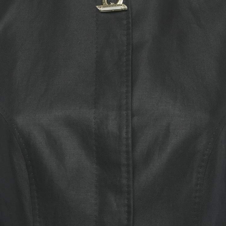 Pre Owned Versace Black Cotton Blend Button Front Jacket M