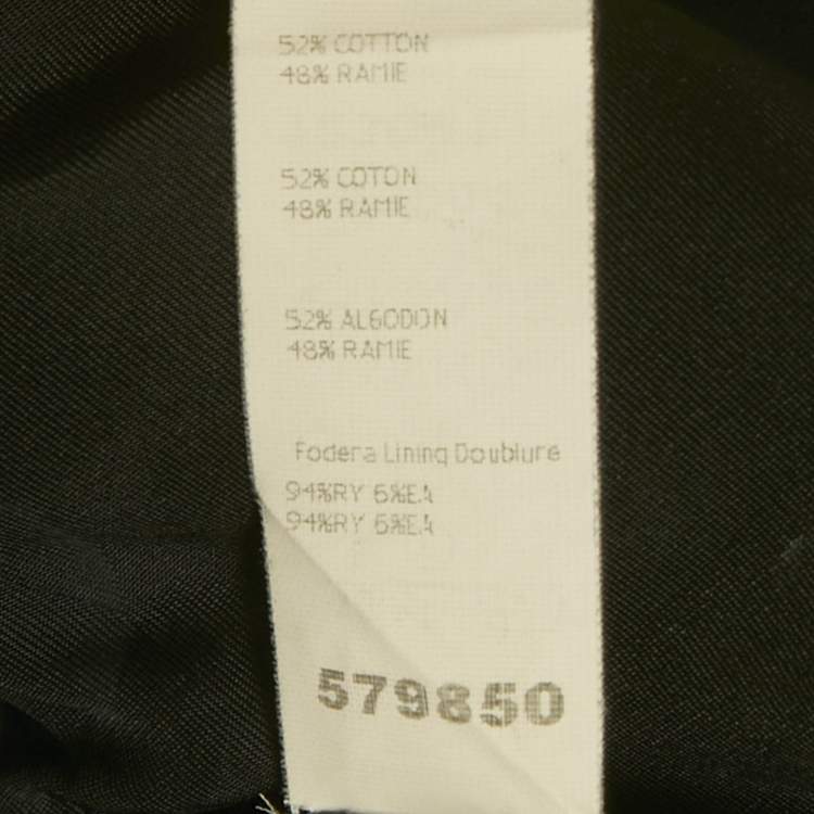 Pre Owned Versace Black Cotton Blend Button Front Jacket M