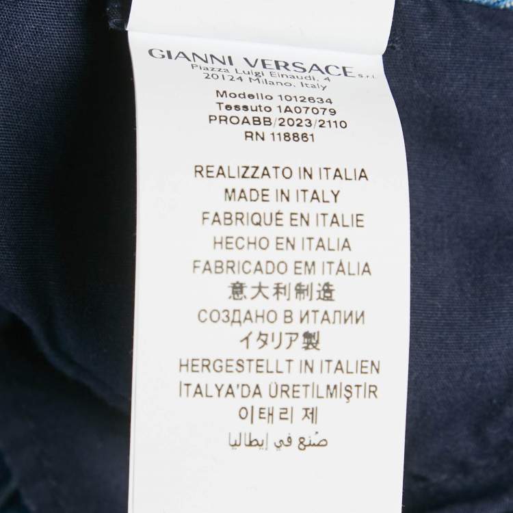 Pre Owned Versace Blue Washed High Rise Denim Straight Leg Jeans M Waist 30"