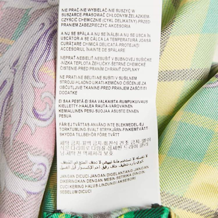 Pre Owned Versace Multicolor Tartan Check 'The Clans' Silk Shirt M