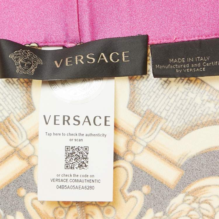 Pre Owned Versace Multicolor Printed Jersey Leggings L