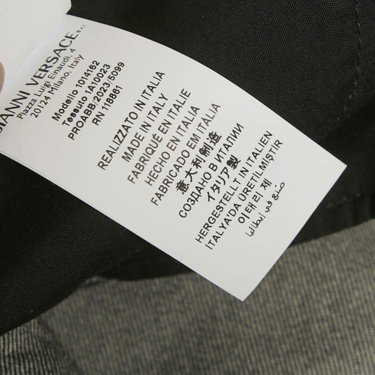 Pre Owned Versace Dark Grey Denim Wide Leg Jeans M Waist 34"