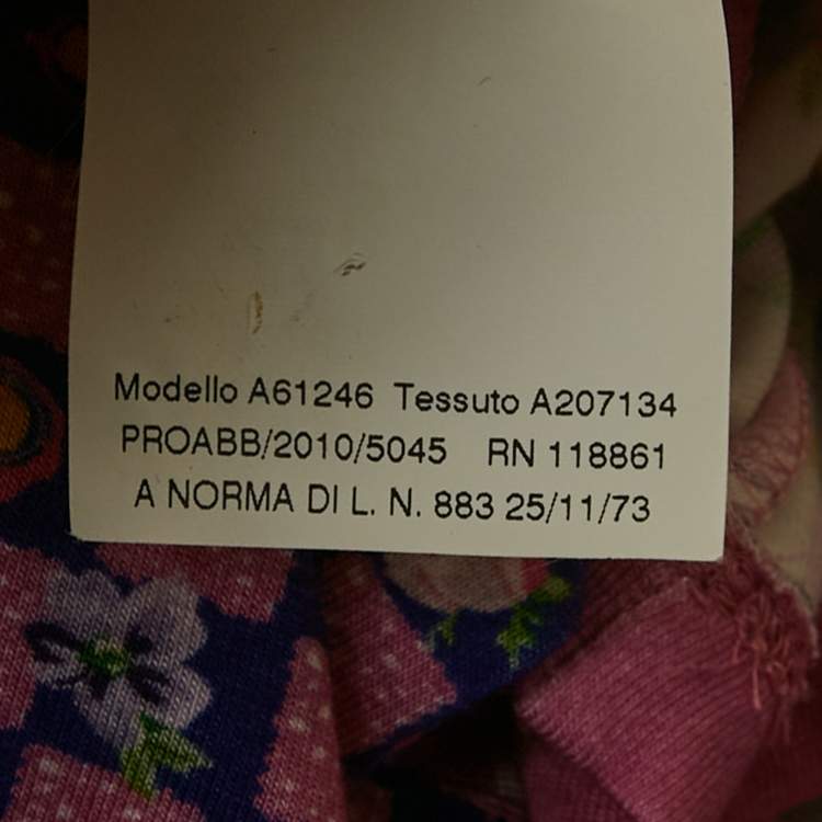 Pre Owned Versace Pink Printed Jersey V Neck T-Shirt S 