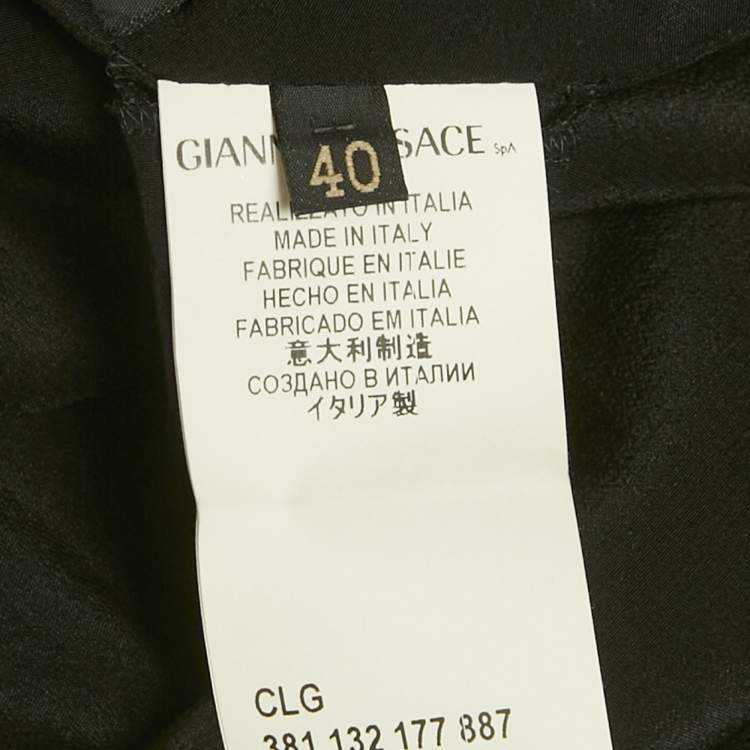 Pre Owned Versace Black Crepe Crisscross Detail Mini Dress S 