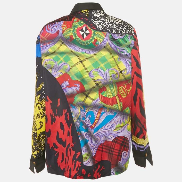 Pre Owned قميص فيرساتشي حرير مطبوع متعدد الألوان مقاس متوسط - ميديام