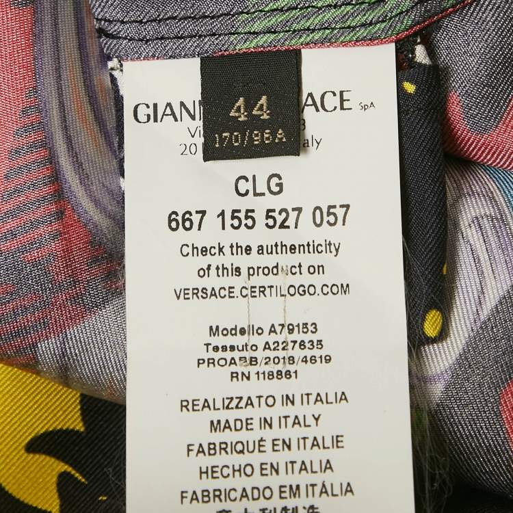 Pre Owned قميص فيرساتشي حرير مطبوع متعدد الألوان مقاس متوسط - ميديام