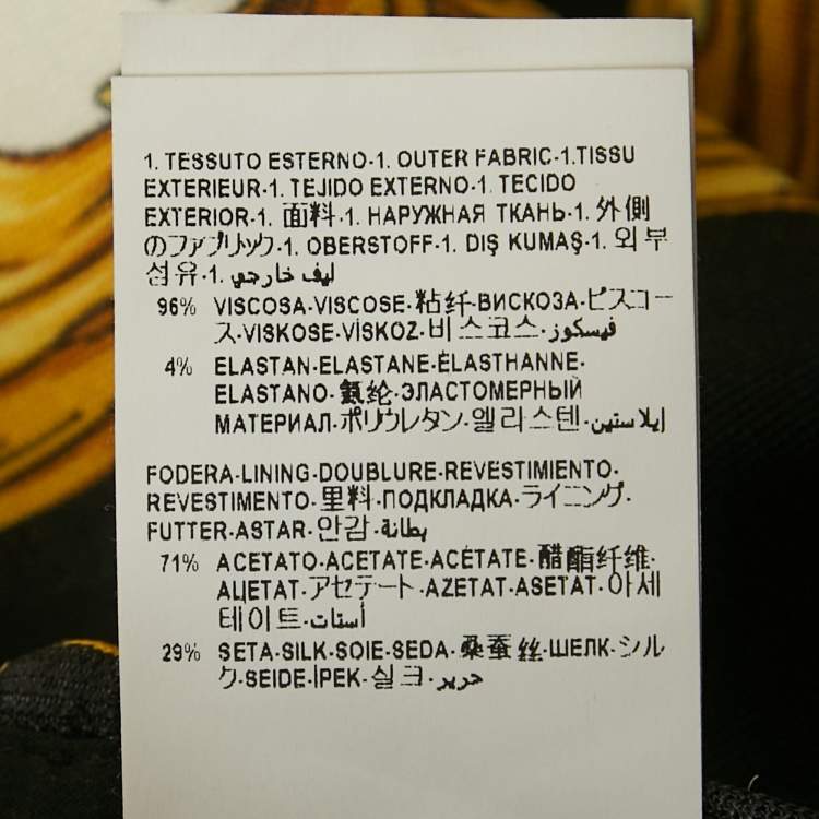 Pre Owned Versace White/Yellow Rodeo Barocco Print Jersey Leggings L