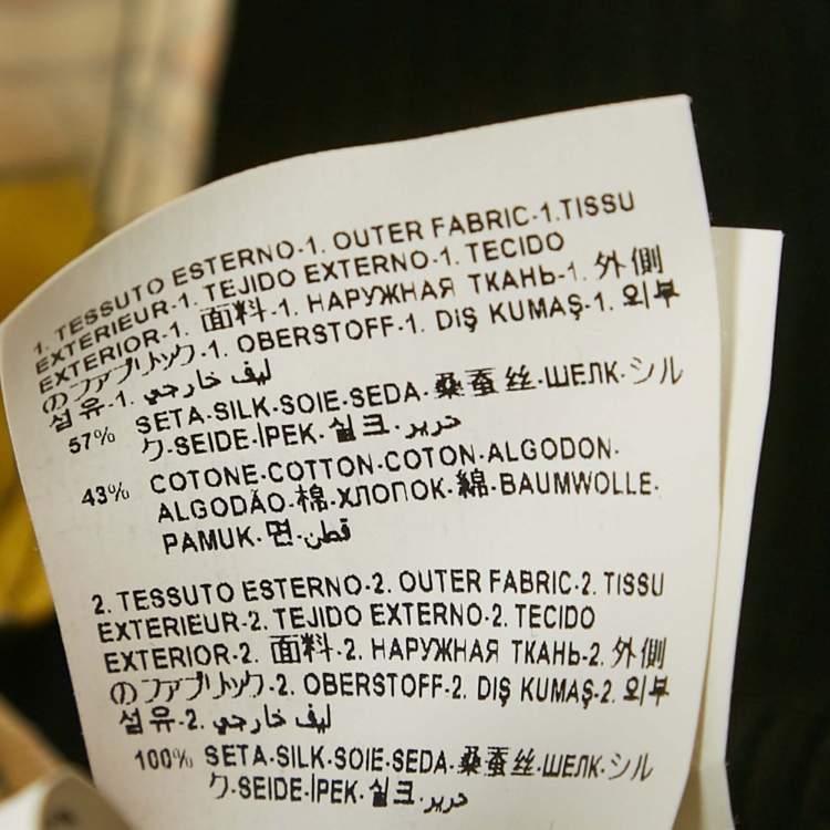 Pre Owned Versace Black/Yellow Barocco Print Silk and Rib Knit Cardigan XS