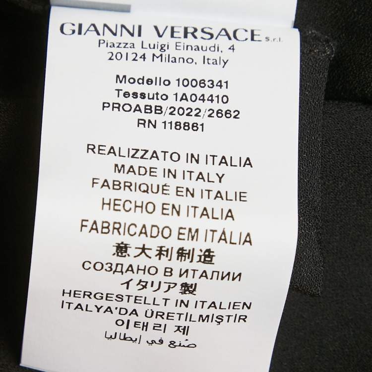 Pre Owned Versace Multicolor Ventagli Print Silk Zip Up Shirt Midi Dress L