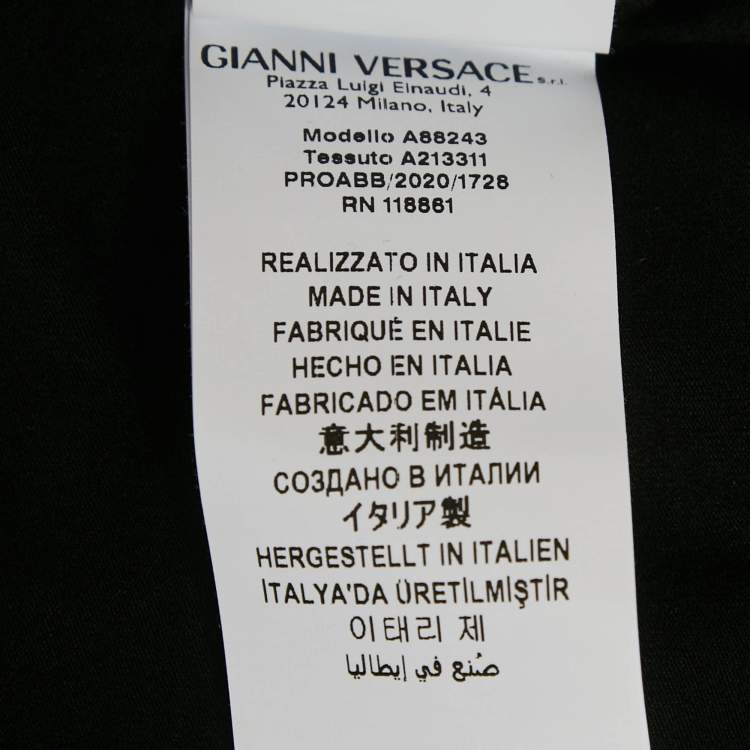 Pre Owned Versace Black Embroidered Jersey Crewneck T-Shirt M